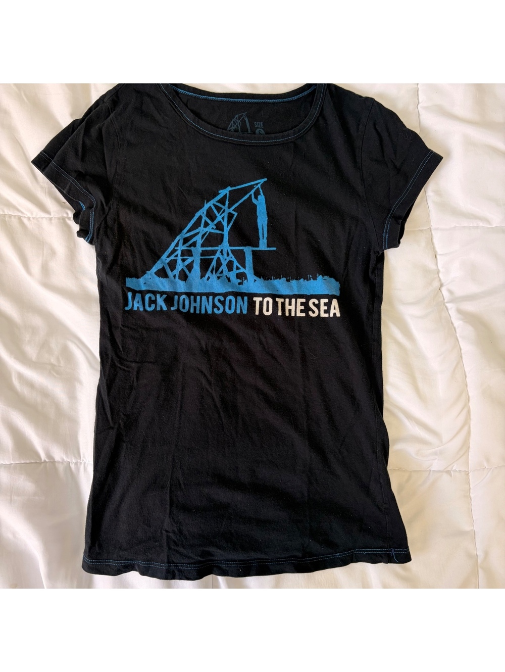 jack johnson to the sea 2010 world tour t-shirt graphic shirt women's tee small